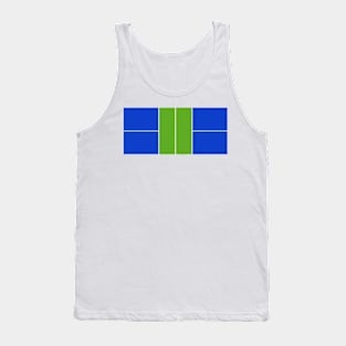 Pickleball Court Design Green & Blue, No Text Tank Top